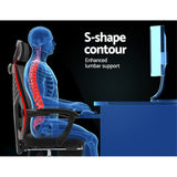 Artiss Mesh Office Chair Recliner Black - Top-Down View