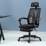 Artiss Mesh Office Chair Recliner Black - Close-Up Angle