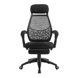 Artiss Mesh Office Chair Recliner Black - Side View