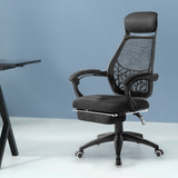 Artiss Mesh Office Chair Recliner Black - Close-Up Angle