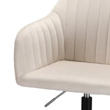 Artiss Office Chair Velvet Seat Cream - Side View