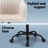 Artiss Office Chair Velvet Seat Cream - Rear View