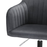 Artiss Office Chair Velvet Seat Dark Grey - Side View