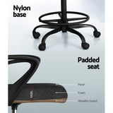 Artiss Office Chair Drafting Stool Computer Standing Desk Mesh Chairs Black - Rear View