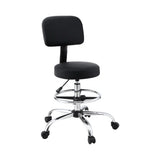 Artiss Office Chair Drafting Computer Standing Desk Chairs Ergonomic PU Black - Close-Up Angle