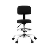 Artiss Office Chair Drafting Computer Standing Desk Chairs Ergonomic PU Black - Side View