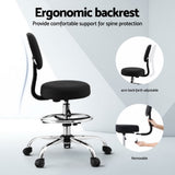 Artiss Office Chair Drafting Computer Standing Desk Chairs Ergonomic PU Black - 45-Degree Angle