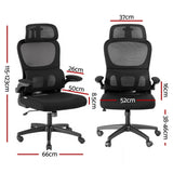 Artiss Ergonomic Office Chair Mesh Chairs Black - Front View