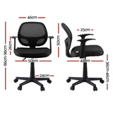 Artiss Mesh Office Chair Computer Gaming Desk Chairs Work Study Mid Back Black - Front View