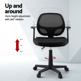 Artiss Mesh Office Chair Computer Gaming Desk Chairs Work Study Mid Back Black - Top-Down View