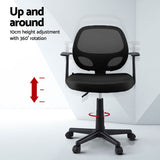 Artiss 2x Mesh Office Chair Computer Gaming Desk Chairs Work Study Mid Back Black - Top-Down View