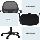Artiss 2x Mesh Office Chair Computer Gaming Desk Chairs Work Study Mid Back Black