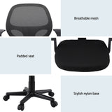 Artiss 2x Mesh Office Chair Computer Gaming Desk Chairs Work Study Mid Back Black - Rear View