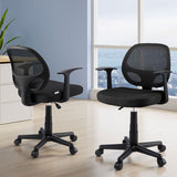 Artiss 2x Mesh Office Chair Computer Gaming Desk Chairs Work Study Mid Back Black - Close-Up Angle