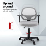 Artiss Mesh Office Chair Computer Gaming Desk Chairs Work Study Mid Back Grey - Top-Down View