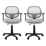 Artiss 2x Mesh Office Chair Computer Gaming Desk Chairs Work Study Mid Back Grey - Side View