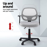 Artiss 2x Mesh Office Chair Computer Gaming Desk Chairs Work Study Mid Back Grey - Top-Down View