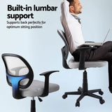 Artiss 2x Mesh Office Chair Computer Gaming Desk Chairs Work Study Mid Back Grey - 45-Degree Angle