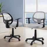 Artiss 2x Mesh Office Chair Computer Gaming Desk Chairs Work Study Mid Back Grey - Close-Up Angle