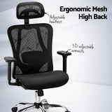 Artiss Ergonomic Office Chair Recline Black - Top-Down View