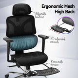 Artiss Ergonomic Office Chair Footrest Black - Top-Down View