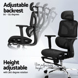 Artiss Ergonomic Office Chair Footrest Black - 45-Degree Angle