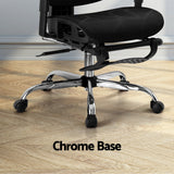 Artiss Ergonomic Office Chair Footrest Black - Rear View