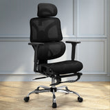 Artiss Ergonomic Office Chair Footrest Black - Close-Up Angle