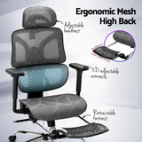 Artiss Ergonomic Office Chair Footrest Grey - Top-Down View