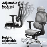 Artiss Ergonomic Office Chair Footrest Grey - 45-Degree Angle