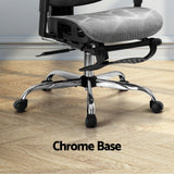 Artiss Ergonomic Office Chair Footrest Grey - Rear View