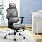 Artiss Ergonomic Office Chair Footrest Grey - Close-Up Angle