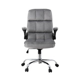 Artiss Office Chair Velvet Seat Racing Gaming Computer Desk Chairs Armrest Grey - Side View