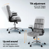 Artiss Office Chair Velvet Seat Racing Gaming Computer Desk Chairs Armrest Grey - Top-Down View