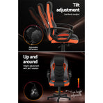 Artiss Gaming Office Chair Computer Executive Racing Chairs High Back Orange, image 5
