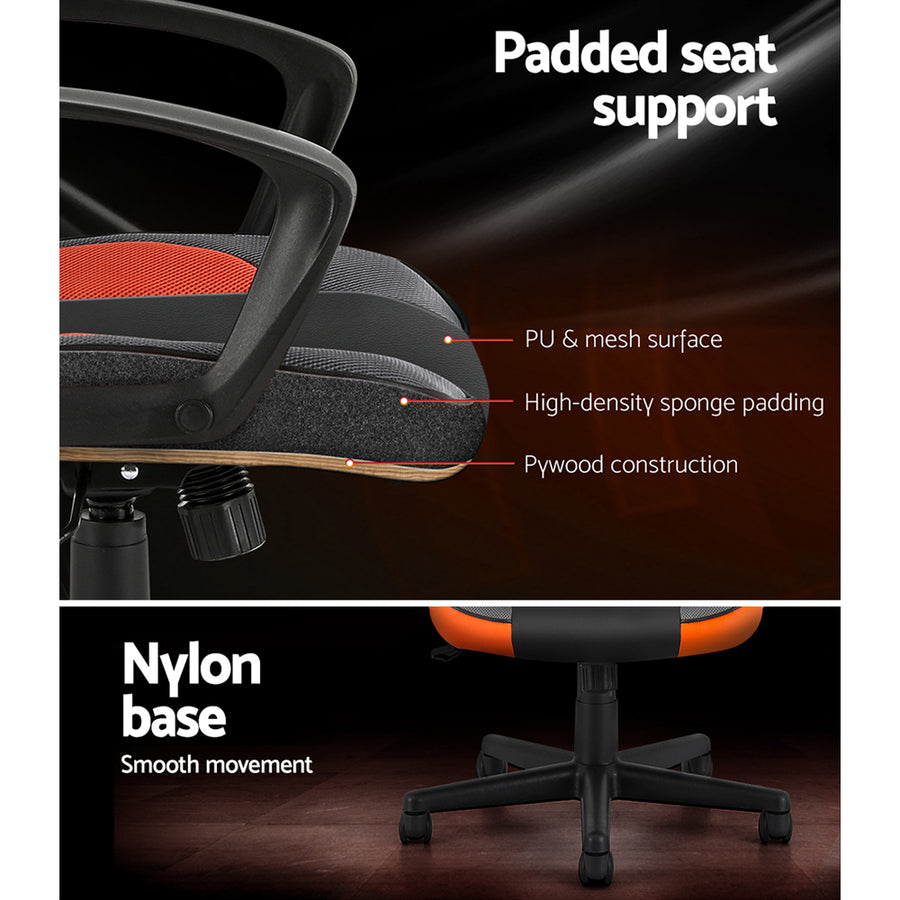 Artiss Gaming Office Chair Computer Executive Racing Chairs High Back Orange, image 6
