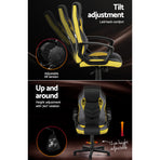 Artiss Gaming Office Chair Computer Executive Racing Chairs High Back Yellow, image 5