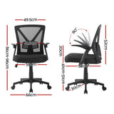 Artiss Mesh Office Chair Mid Back Black - Front View