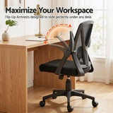 Artiss Mesh Office Chair Mid Back Black - Close-Up Angle