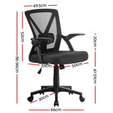 Artiss Mesh Office Chair Mid Back Black - Front View