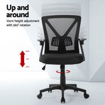 Artiss 2x Mesh Office Chair Mid Back Black, image 4