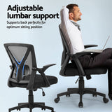 Artiss 2x Mesh Office Chair Mid Back Black