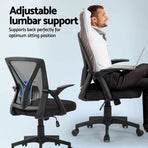 Artiss 2x Mesh Office Chair Mid Back Black, image 5