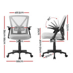 Artiss Mesh Office Chair Mid Back Grey, image 2