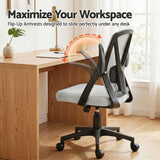 Artiss Mesh Office Chair Mid Back Grey - Close-Up Angle