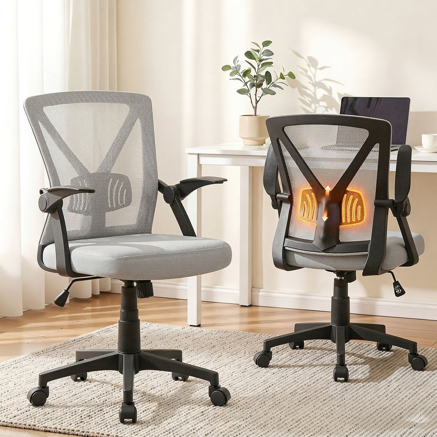 Artiss Mesh Office Chair Mid Back Grey, image 10