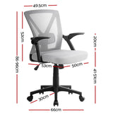 Artiss Mesh Office Chair Mid Back Grey - Front View