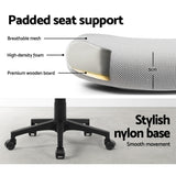 Artiss Mesh Office Chair Mid Back Grey - Rear View