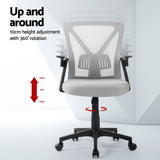 Artiss 2x Mesh Office Chair Mid Back Grey - Top-Down View