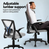 Artiss 2x Mesh Office Chair Mid Back Grey - 45-Degree Angle